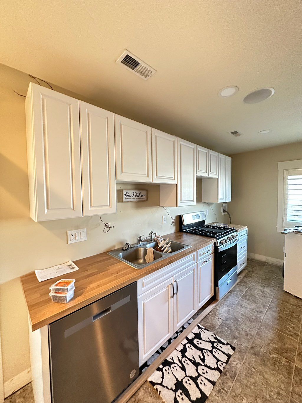 Kitchenette build out for a basement apartment. 