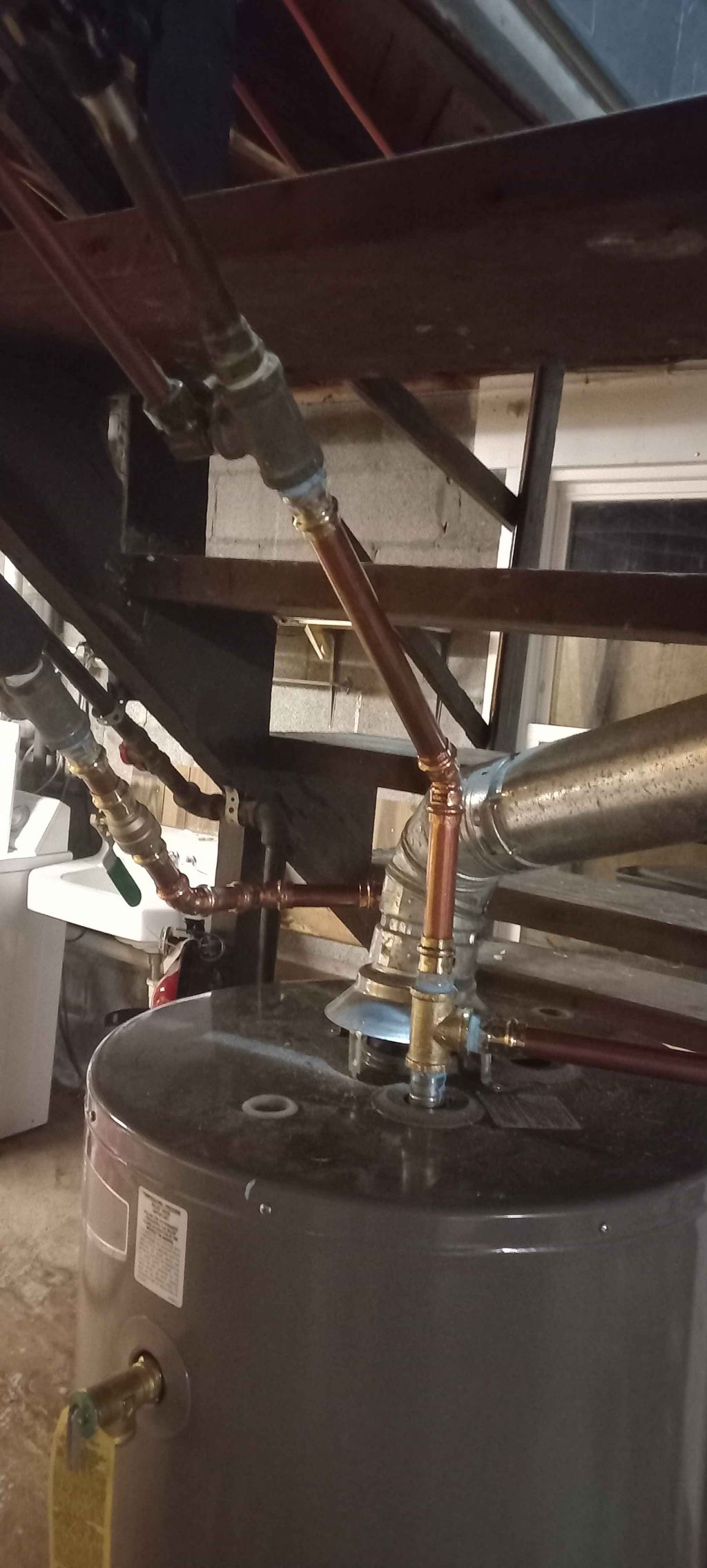 repipe to water heater in hard copper