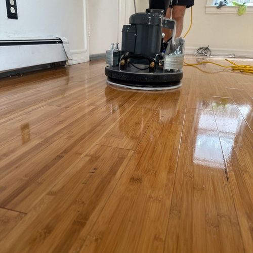 Wood floor cleaning and  polishing