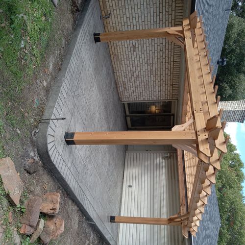 I had a stamped concrete patio and a pergola added