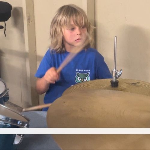 Brent has been teaching my 7 year old son drums fo