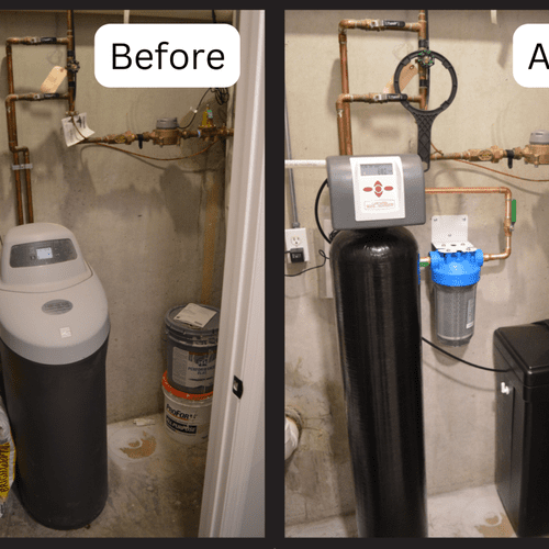 New water softener and whole home carbon filter in