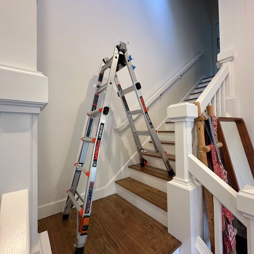 Before: Preparing a stairway gallery wall with a s