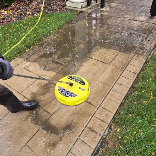 Power washing walkway