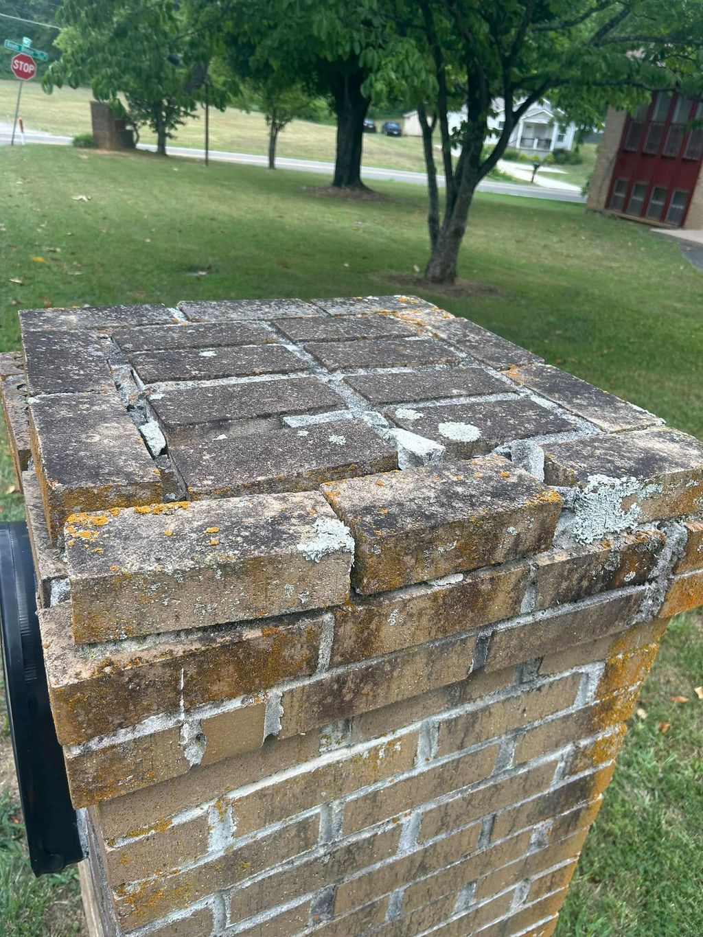 Before Brick Mailbox Repair