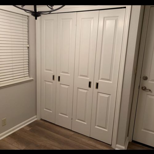 Installing doors in a storage room 