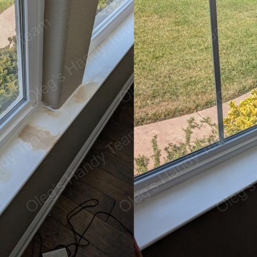 Repaired a broken windowsill