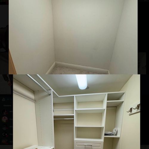 Closet and Shelving System Installation