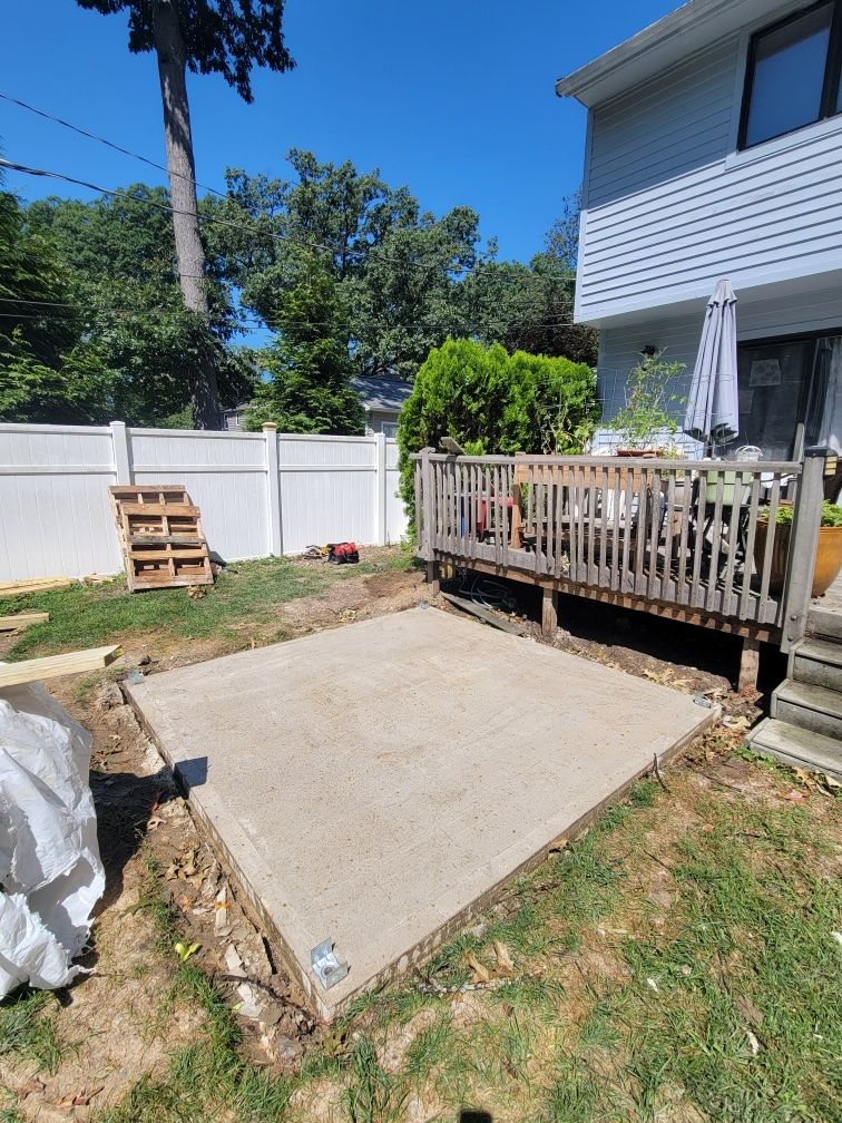 Nate did an amazing job pouring a concrete patio a