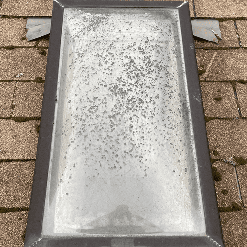 Skylight prior to cleaning