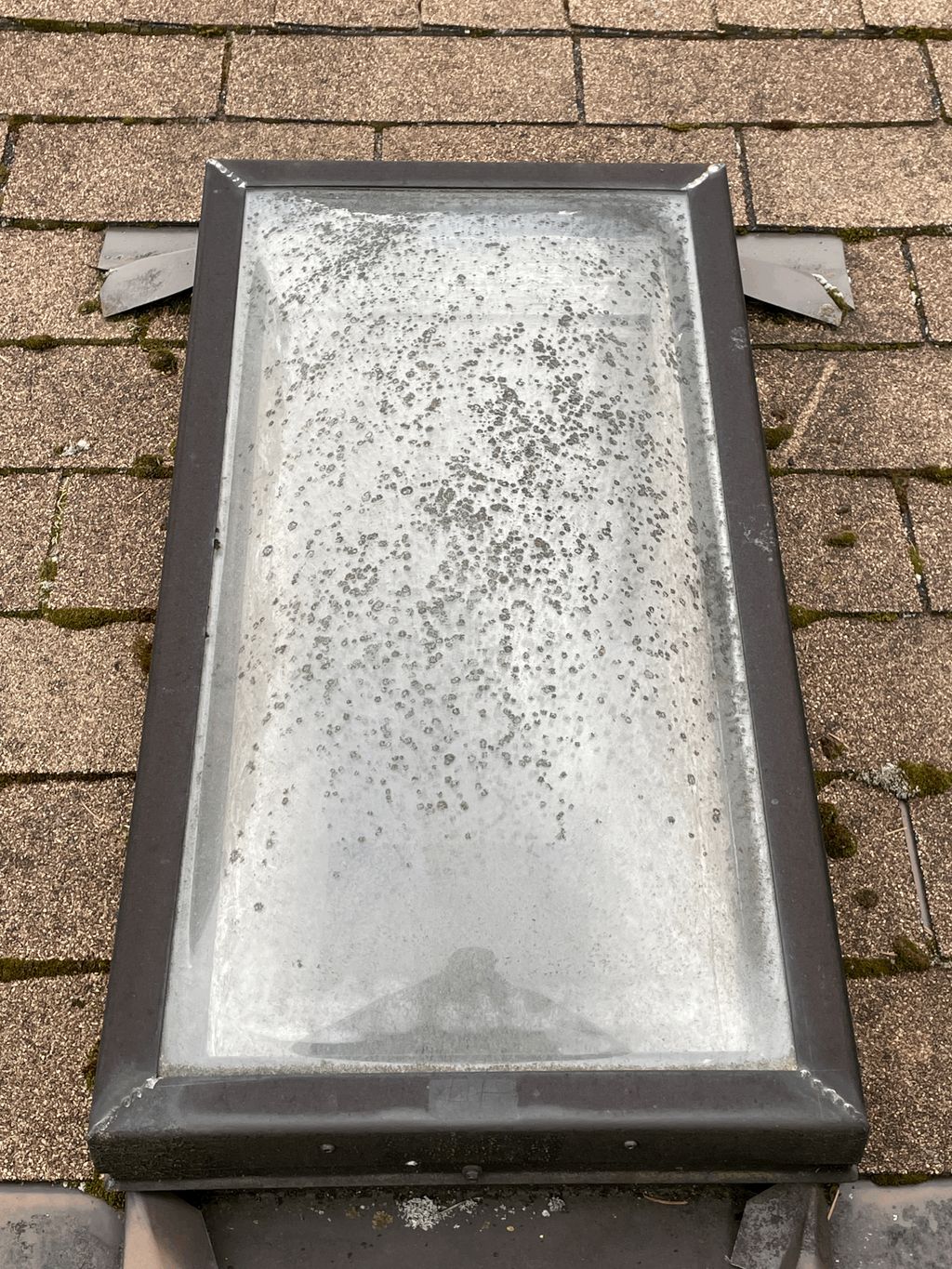 Skylight prior to cleaning