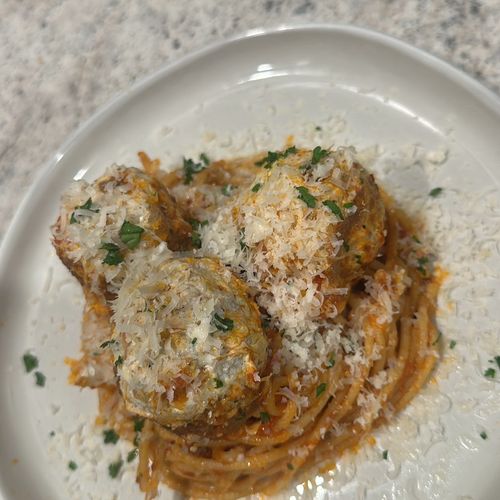 Beef Parmesan Meatballs & Pasta  