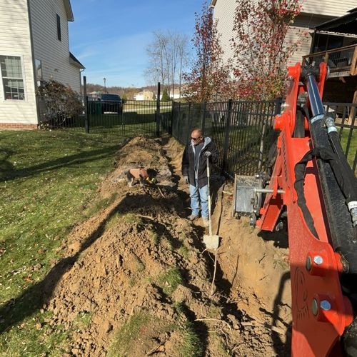 installed french drain to divert run off