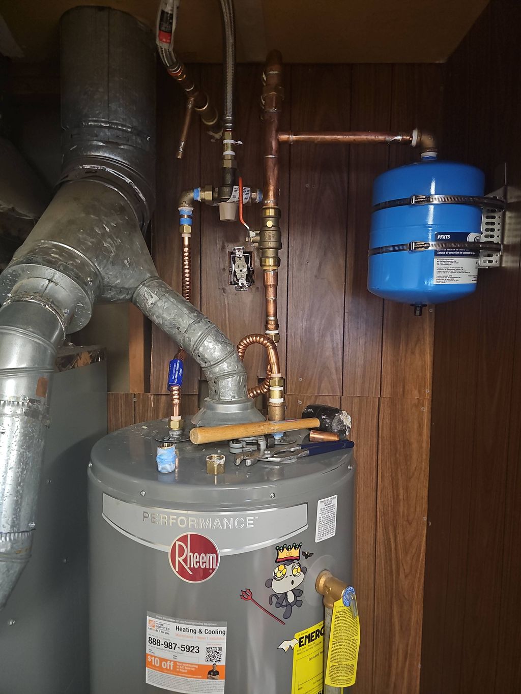 water heater update including a mixing valve expan