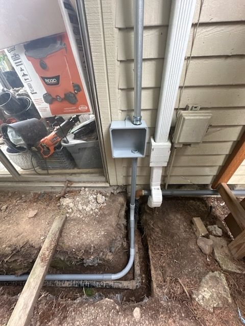 Gas for a BBQ and firepit, conduit for kitchen lig