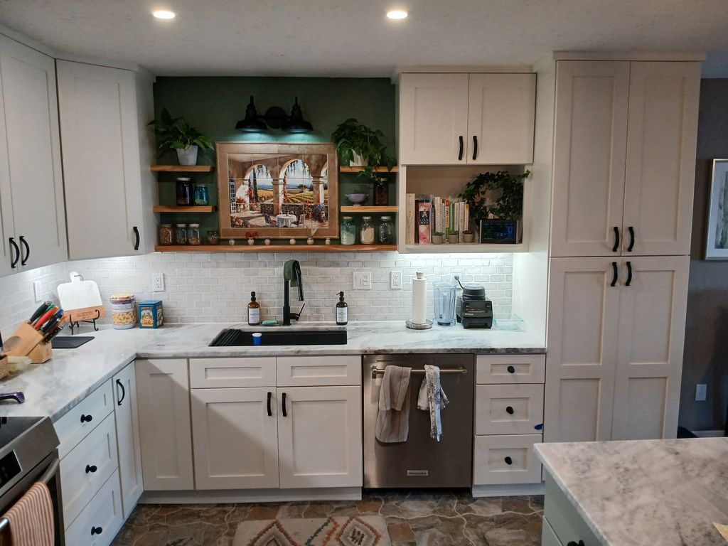 Kitchen Remodel w/custom live edge shelving
