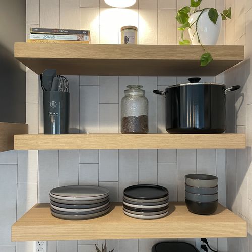 White Oak Floating Shelves 