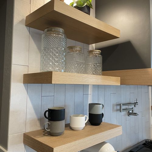 White Oak Floating Shelves 