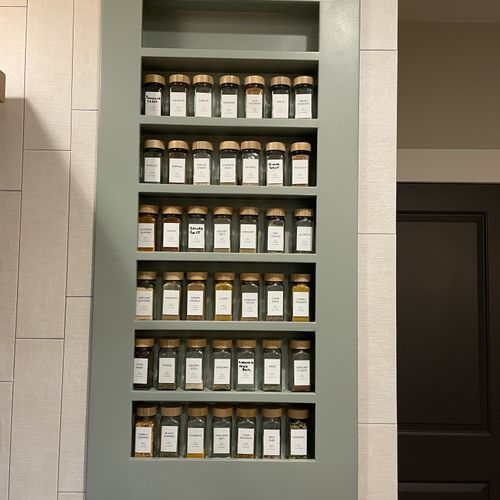 Custom Built in Spice Rack 