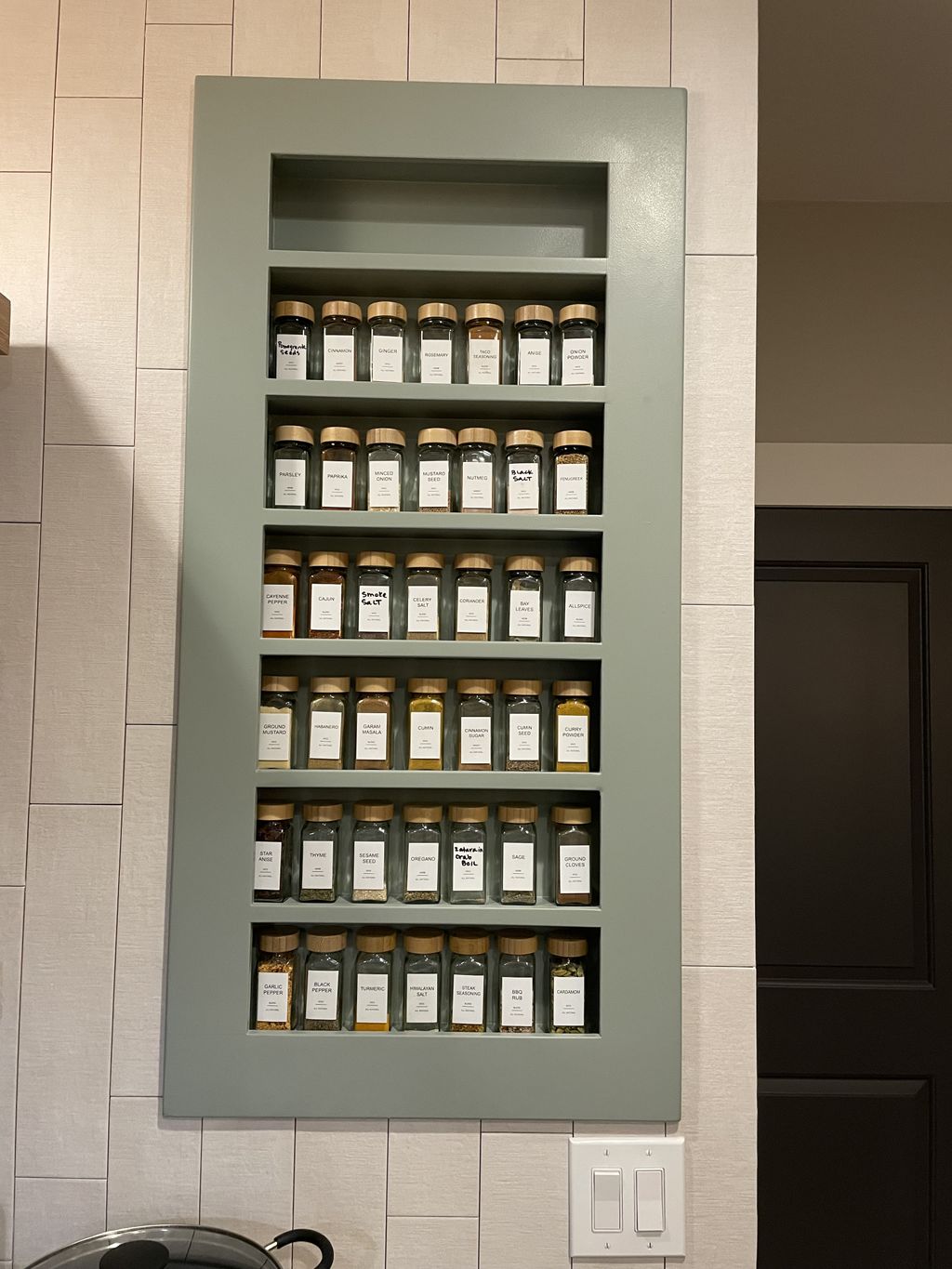 Custom Built in Spice Rack 