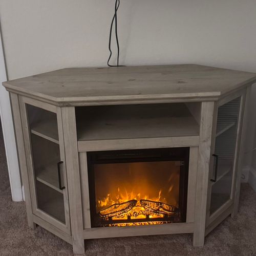 Natalie assembled the Fireplace TV stand, 2 end ta