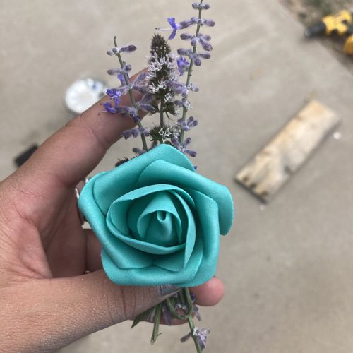 Dodson Wedding: Faux floral Boutonniere 