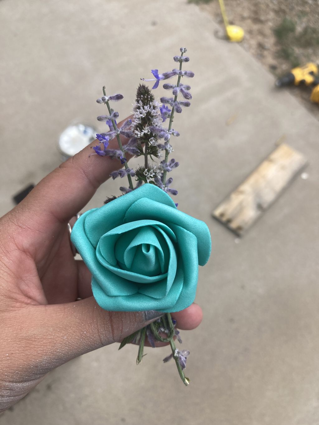 Dodson Wedding: Faux floral Boutonniere 