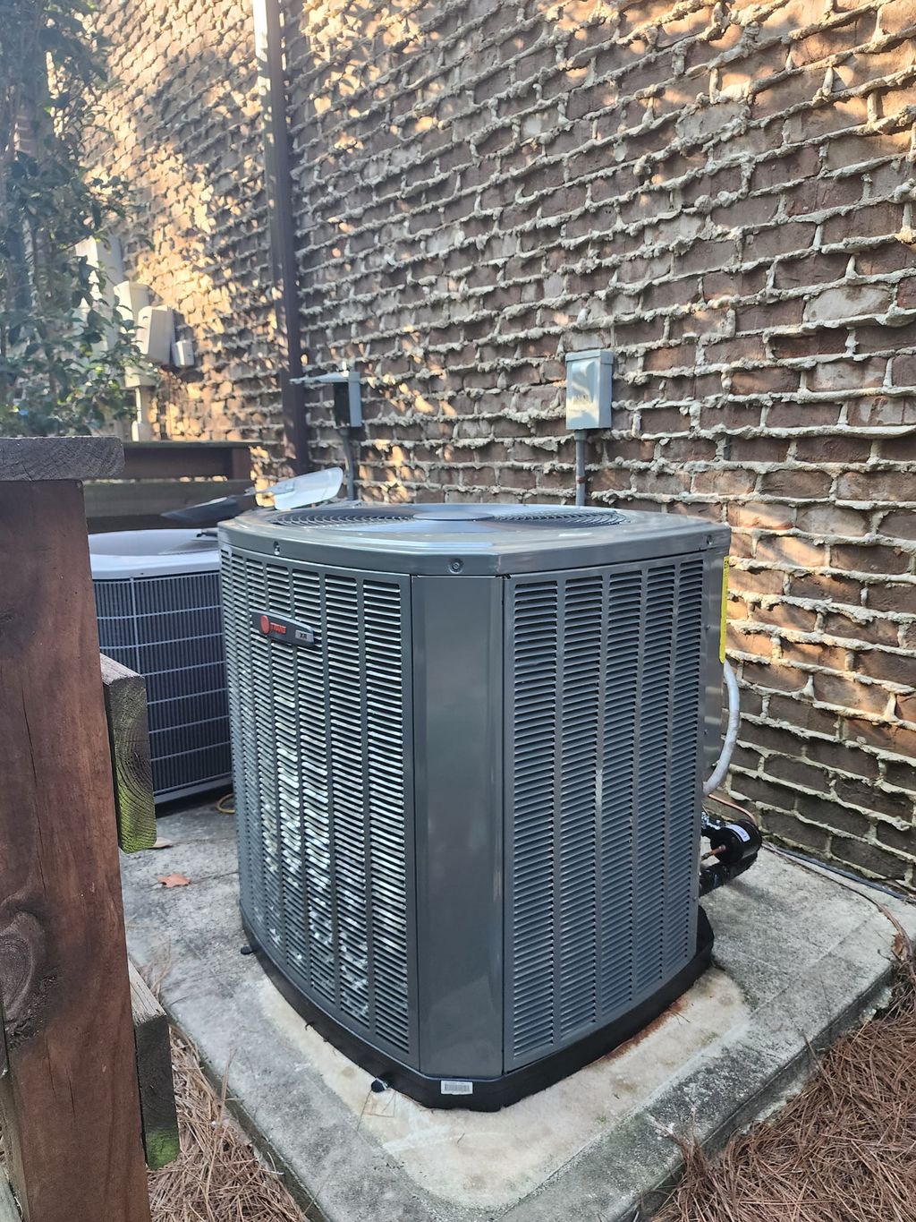 Trane heat pump installation.