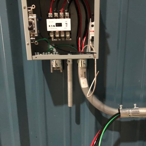 18kW tankless heater on off box.