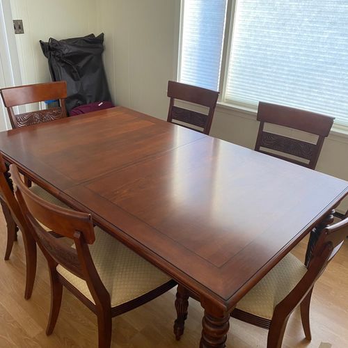 Moved a dining table and 8 chairs 20 miles from VA