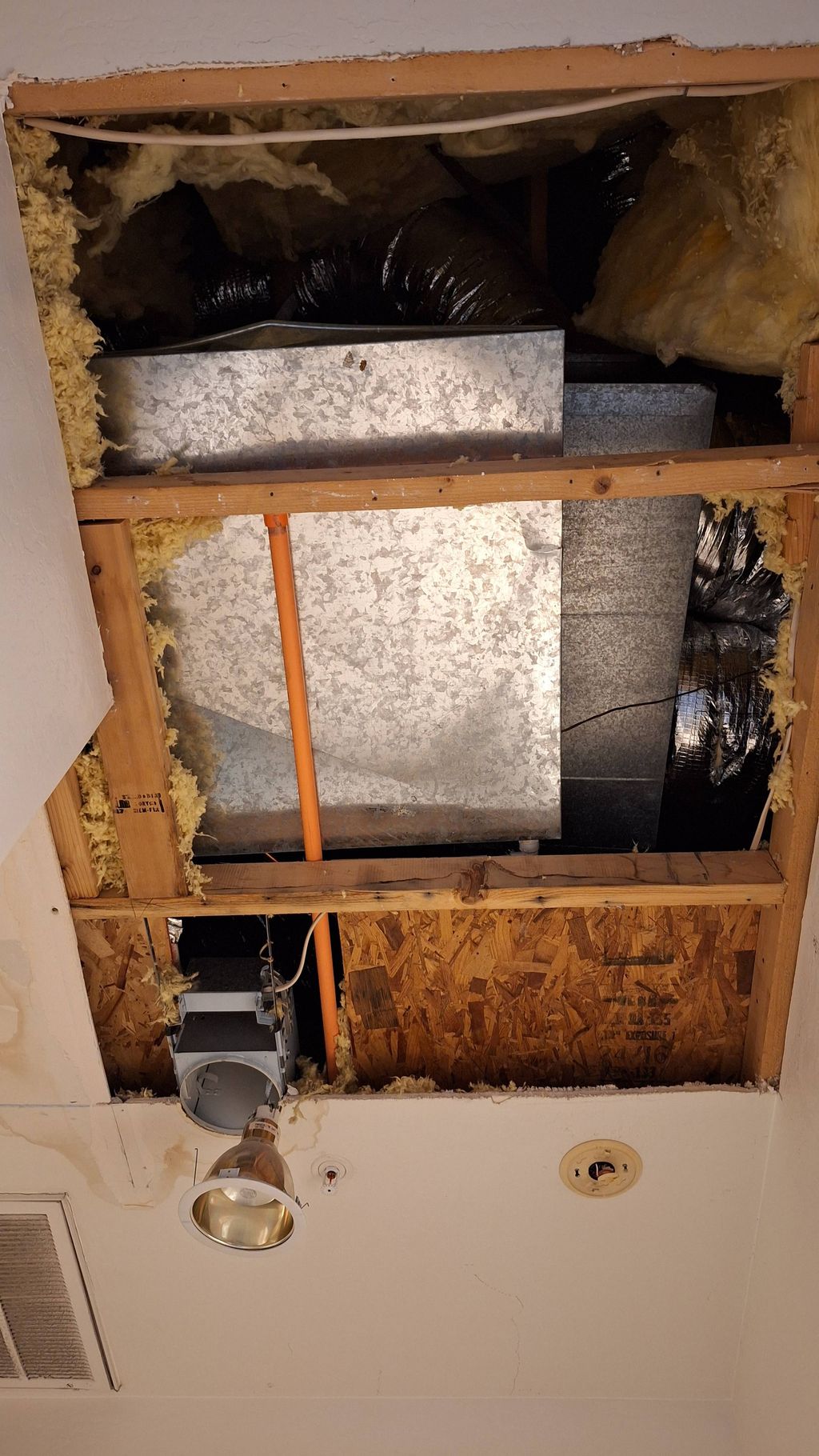 Air conditioner leak caused ceiling water damage 