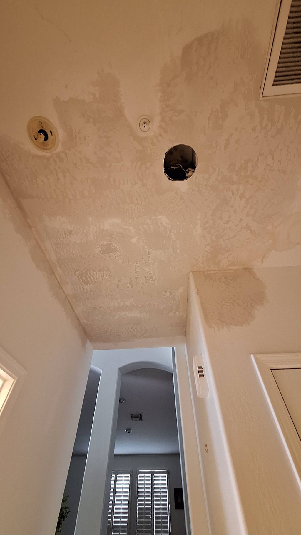 this is after the ceiling was repaired and texture