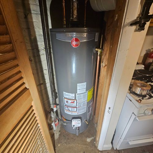 50 gallon hot water tank install. 