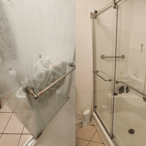 Before and after glass shower doors