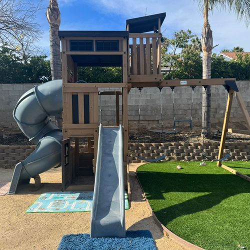 He perfectly assembled a big playhouse for my kids