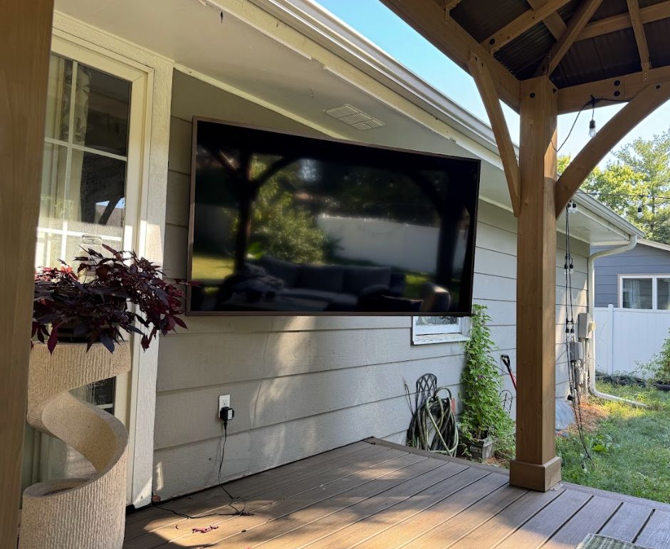 Outdoor Bliss!  75" TV Mounted and integrated into