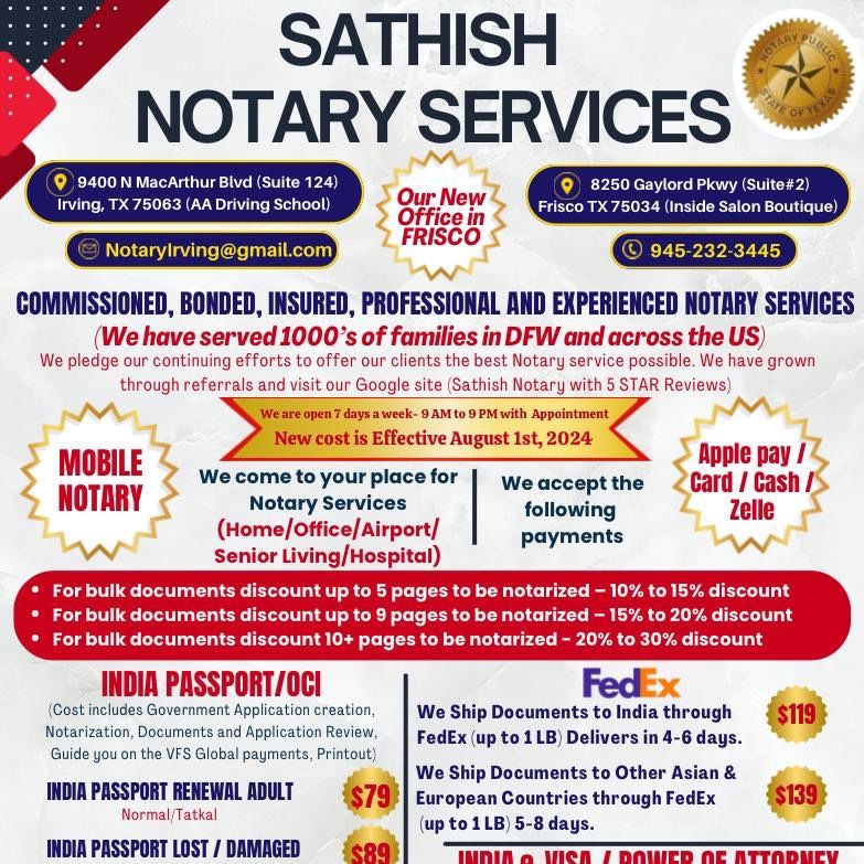 Sathish Notary Services