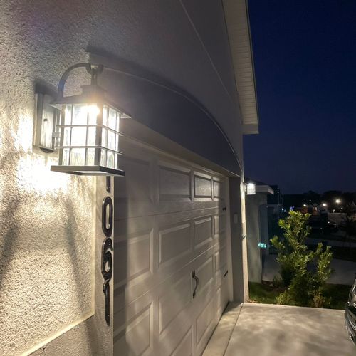 Newly installed garage lighting 