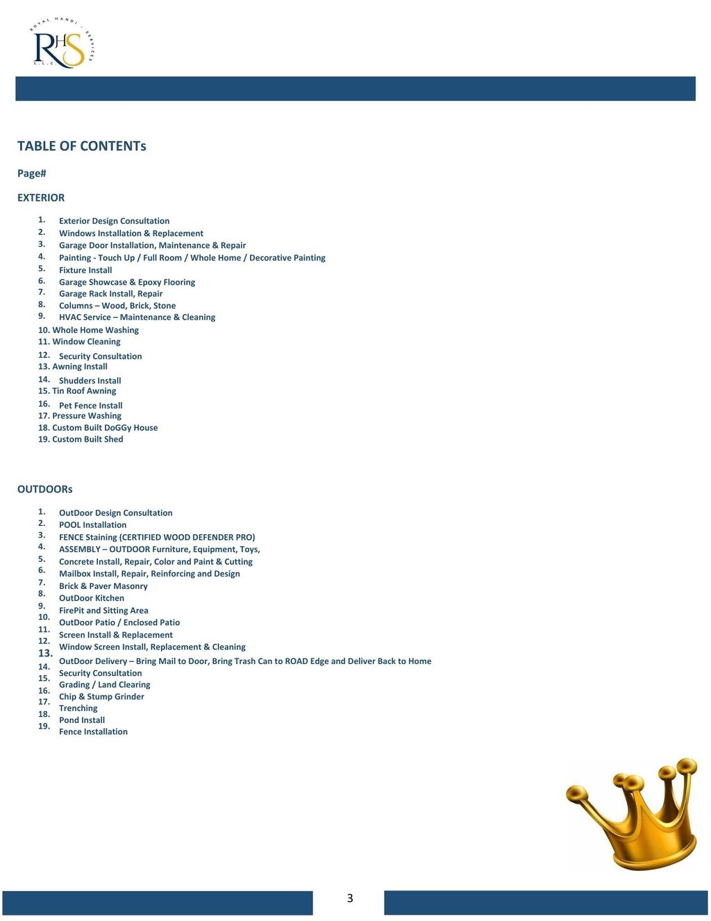 ROYAL RHS HANDI - SERVICEs PAGE 3