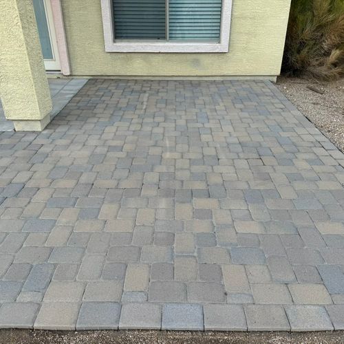 Pavers after surface clean. 