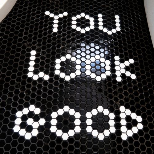 Custom bathroom flooring.