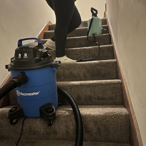 Cleaning the stairs