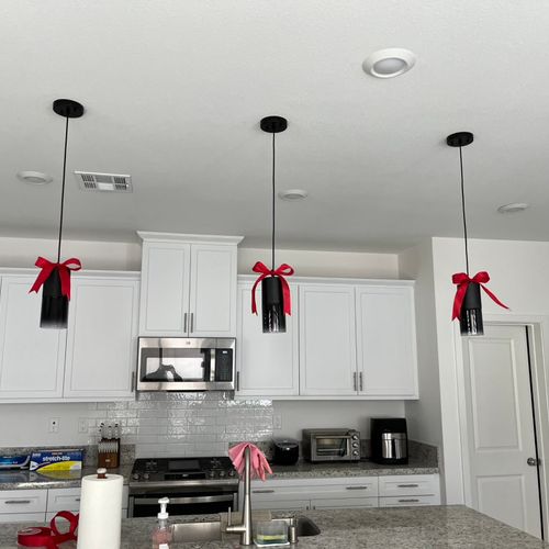 Perfectly installed my kitchen pendant lights! Was