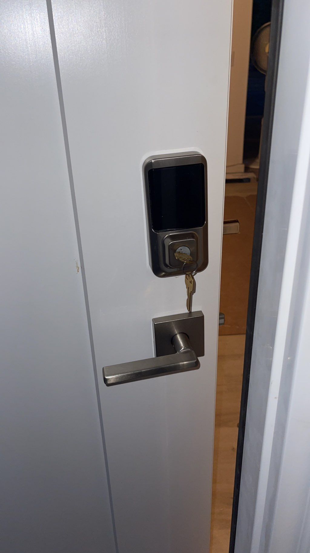 New key pad lock and door handle Installed 