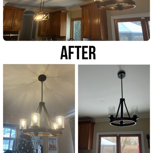 We decided to replace 3 lighting fixtures the week