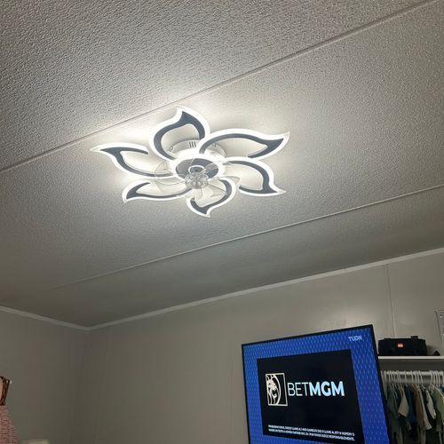 On this project we installed a fan,a light painted