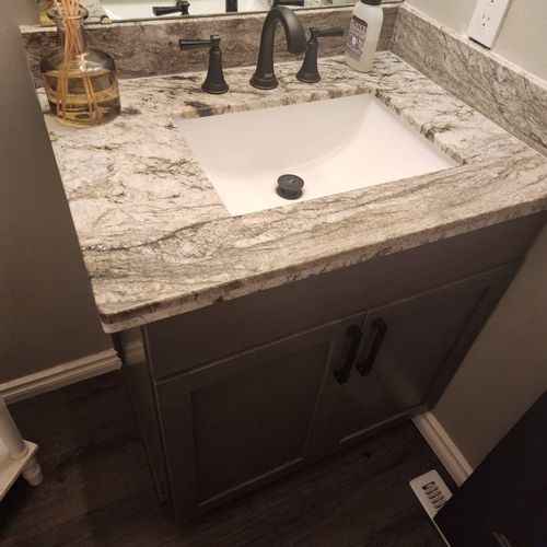 Bathroom Remodel- Cabinets, Granite and Sinks