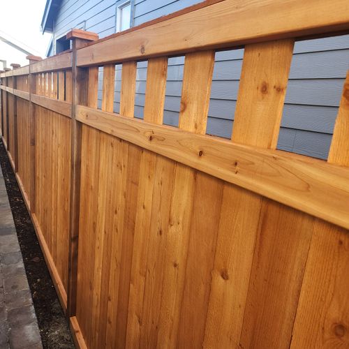 Fencing installed at new construction home