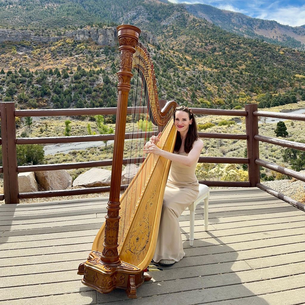 Modern Fairytale Wedding Harpist