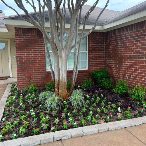 Brick border and flowerbed refresh